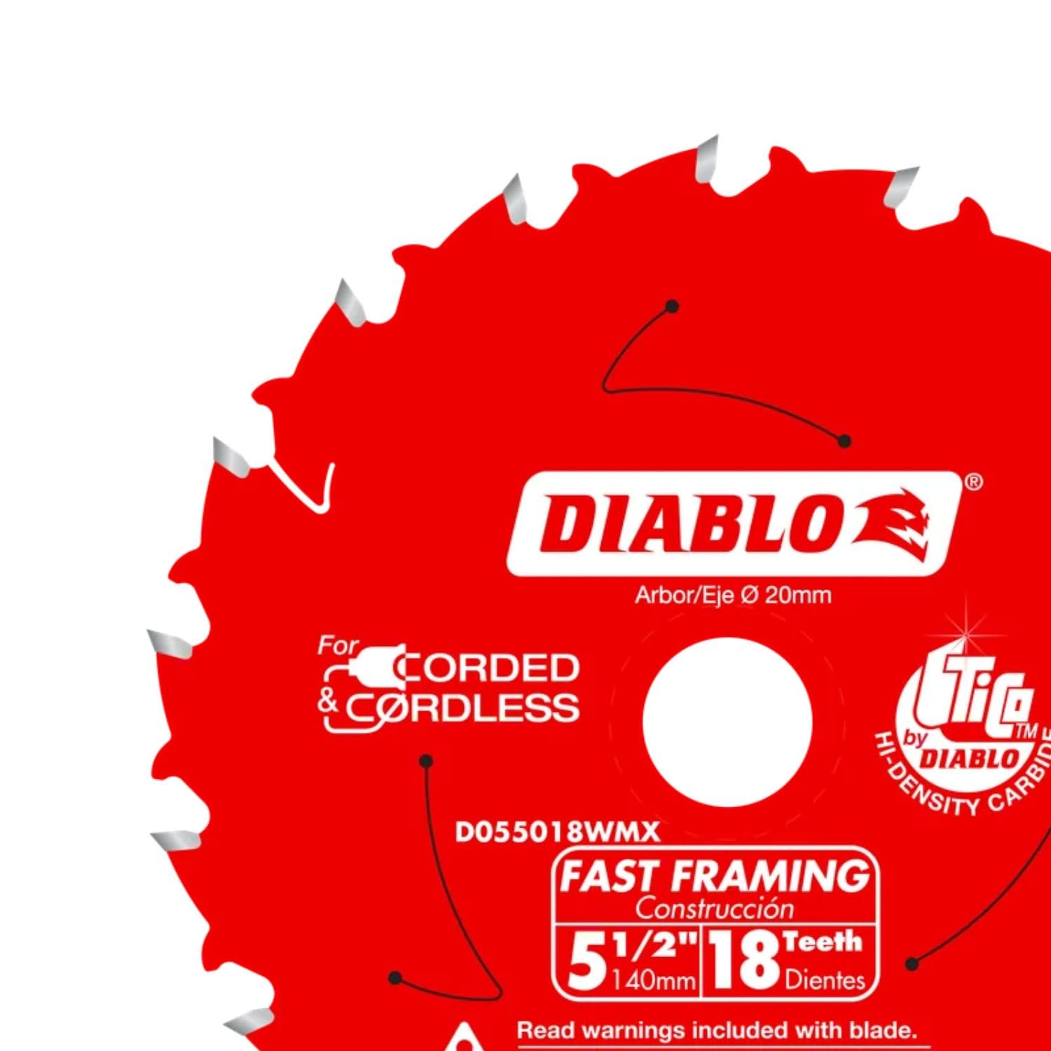 Diablo Fast Framing Saw Blade Perma-Shield coating closeup reduces gumming and rust.