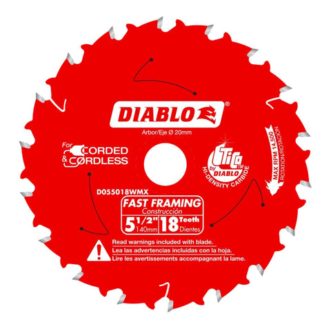 Diablo Fast Framing Saw Blade wood closeup for fast, clean framing cuts.