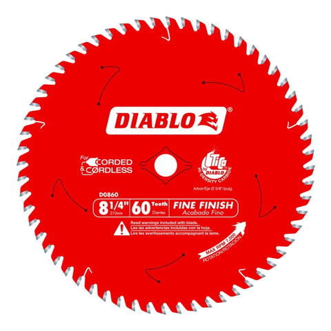 Diablo Fine Finish Saw Blade with TiCo teeth close-up showing precision edge and carbide quality