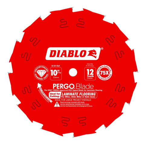 Diablo PergoBlade 10in laminate cut blade for precise flooring installations.