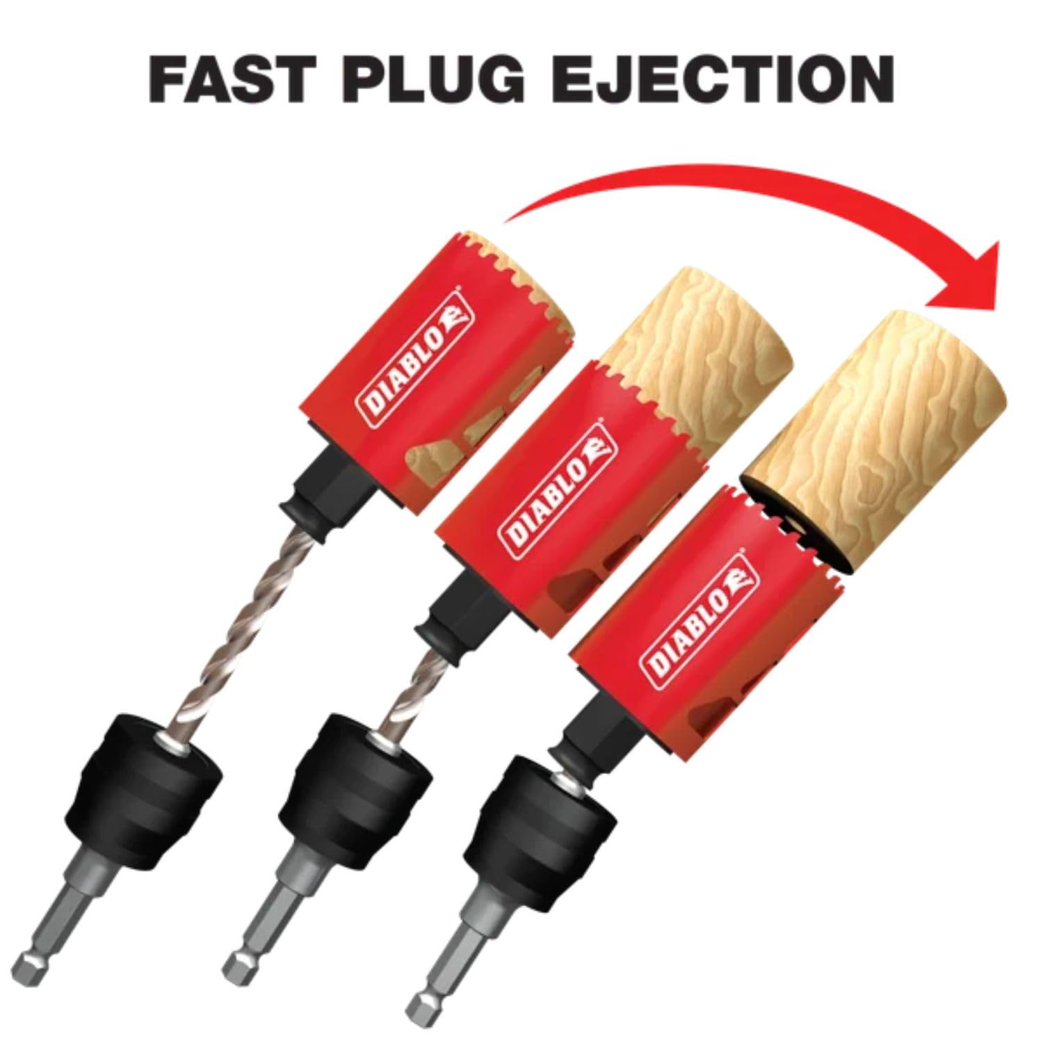 Diablo SnapLock Plus mandrel enables tool-free blade changes.