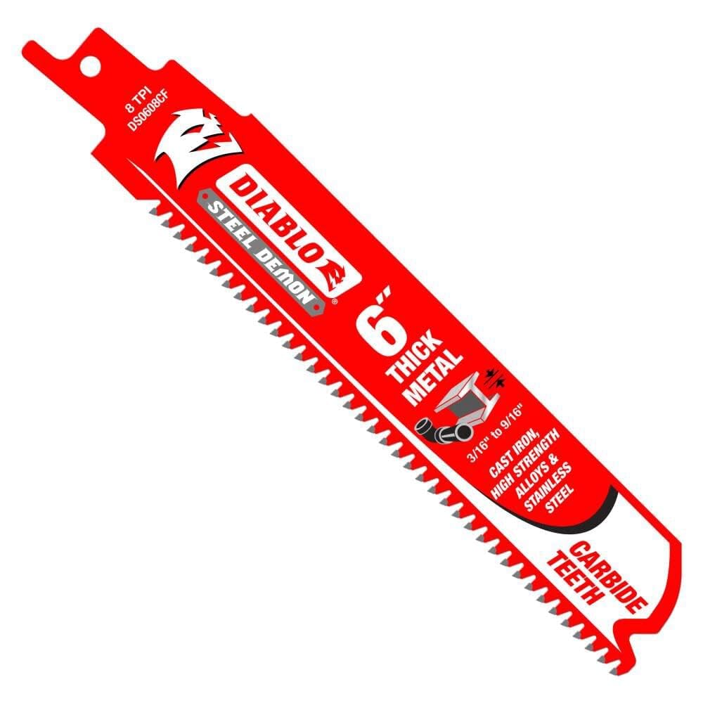 Diablo Steel Demon carbide blade cutting action for precise 6-inch cuts