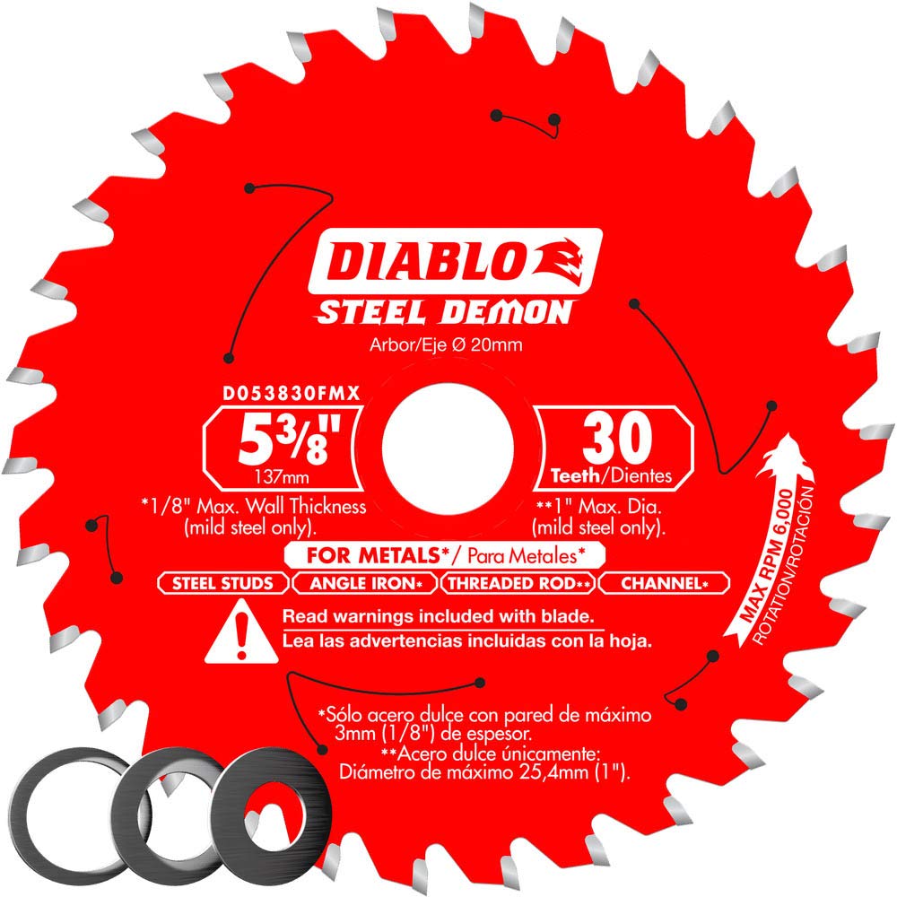 Diablo Steel Demon carbide blade for mild steel with reduced heat and burr-free cuts