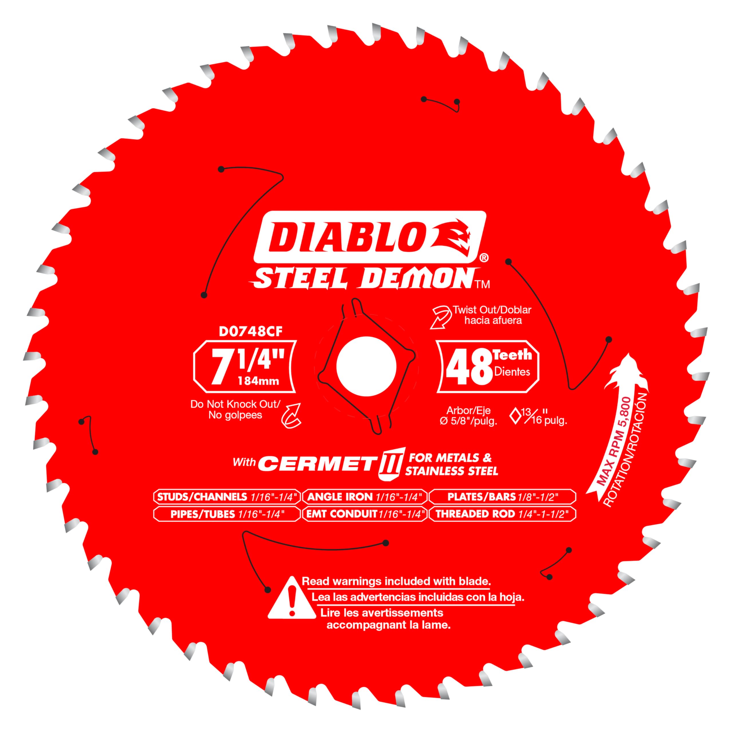 Diablo Steel Demon Cermet II blade top view showing durability and precision cuts