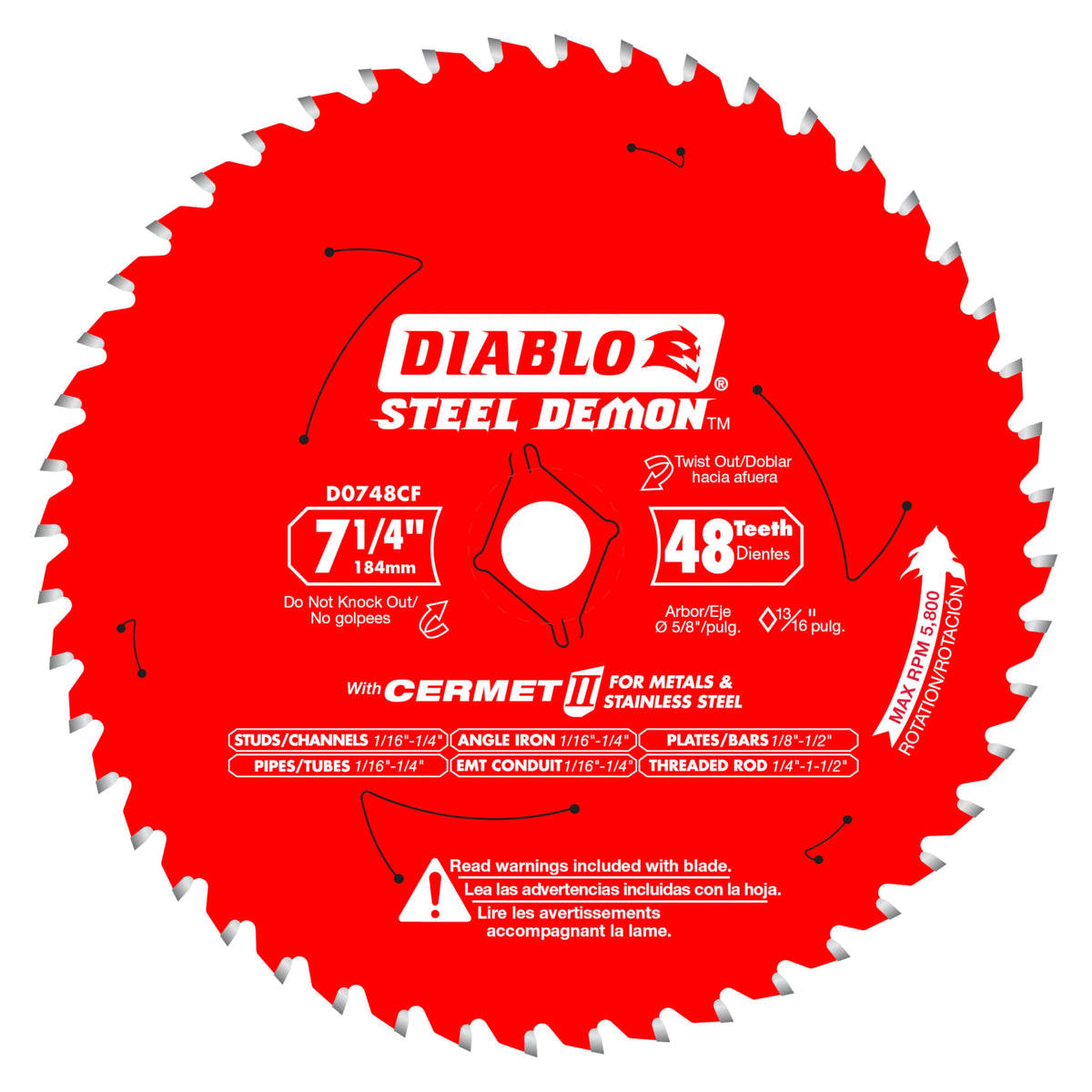 Diablo Steel Demon Cermet II blade top view showing durability and precision cuts