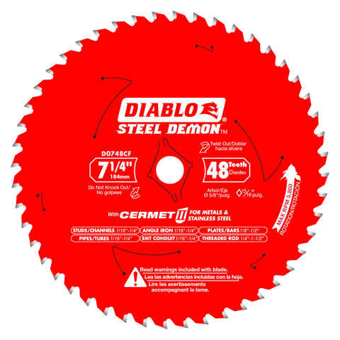 Diablo Steel Demon Cermet II blade top view showing durability and precision cuts