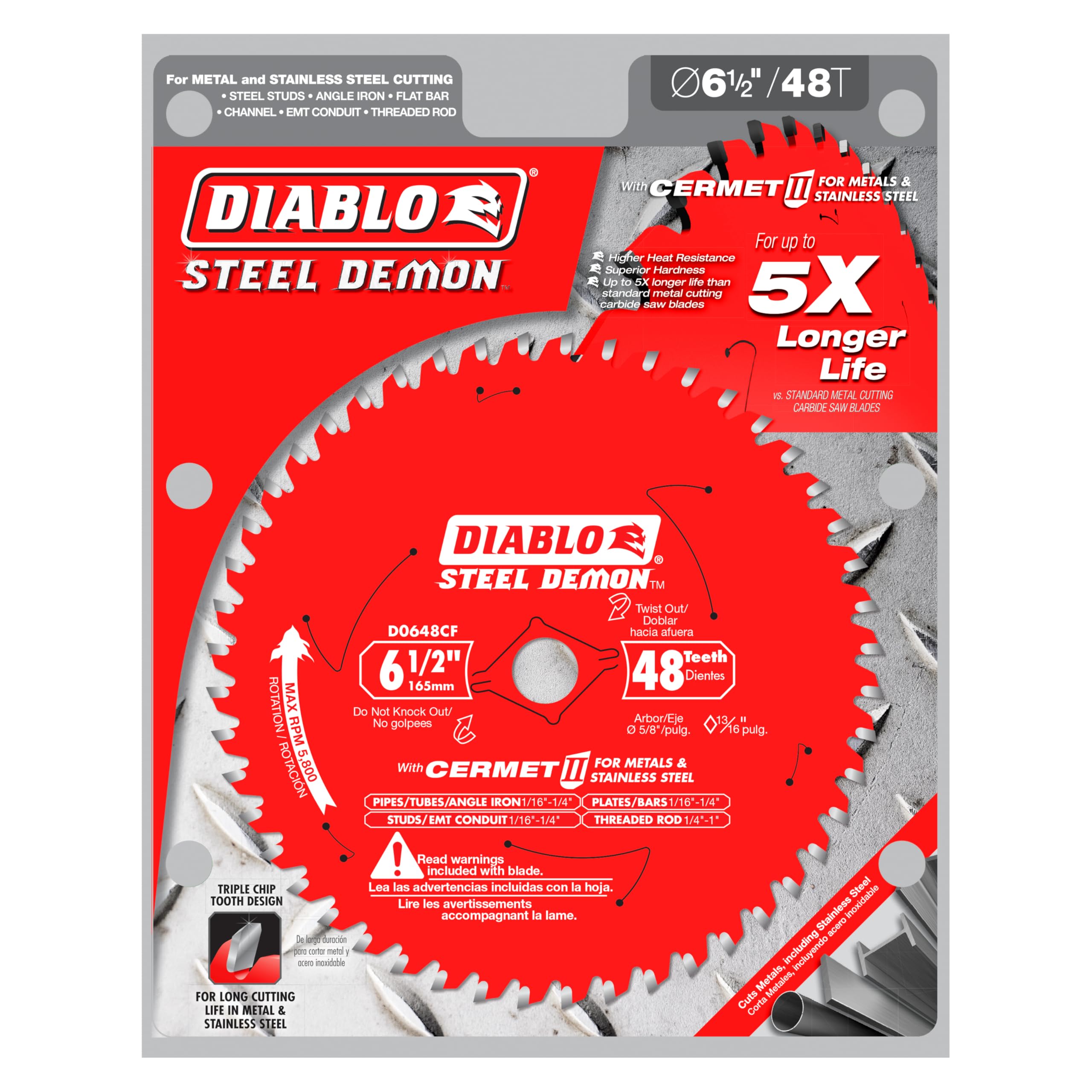 Diablo Steel Demon Cermet II in action shows fast metal cutting with fewer sparks.