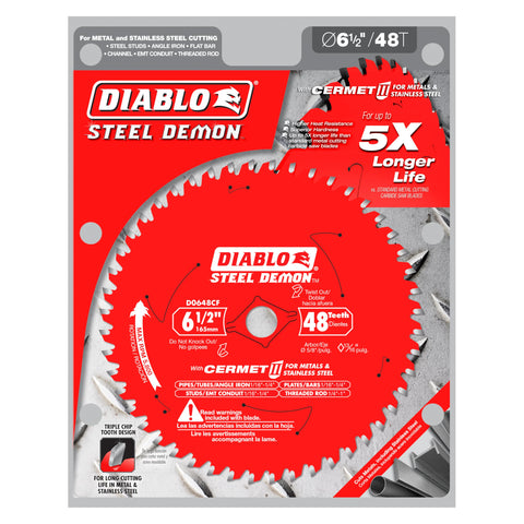 Diablo Steel Demon Cermet II in action shows fast metal cutting with fewer sparks.