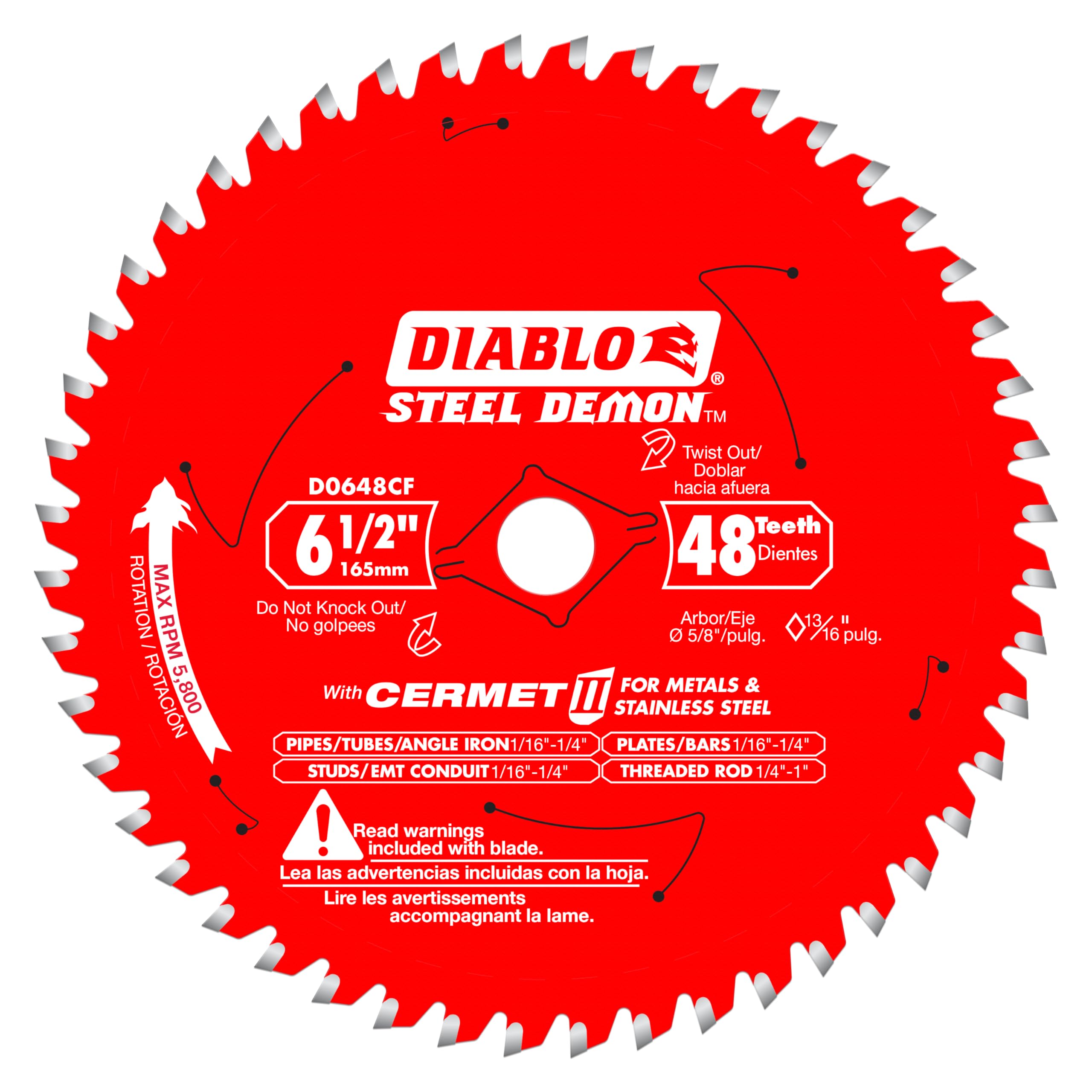 Diablo Steel Demon Cermet II saw blade ready for precise metal cuts with cooler operation.