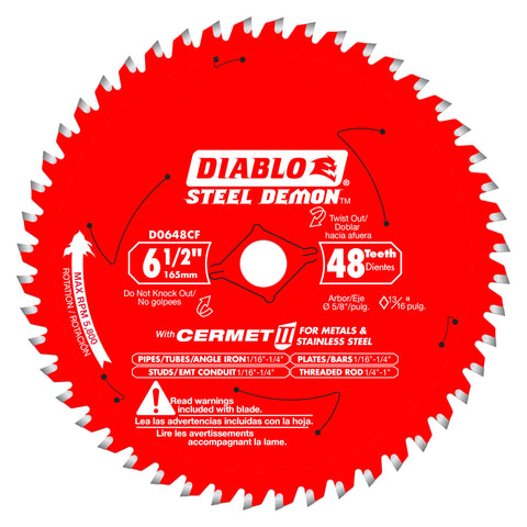 Diablo Steel Demon Cermet II saw blade ready for precise metal cuts with cooler operation.