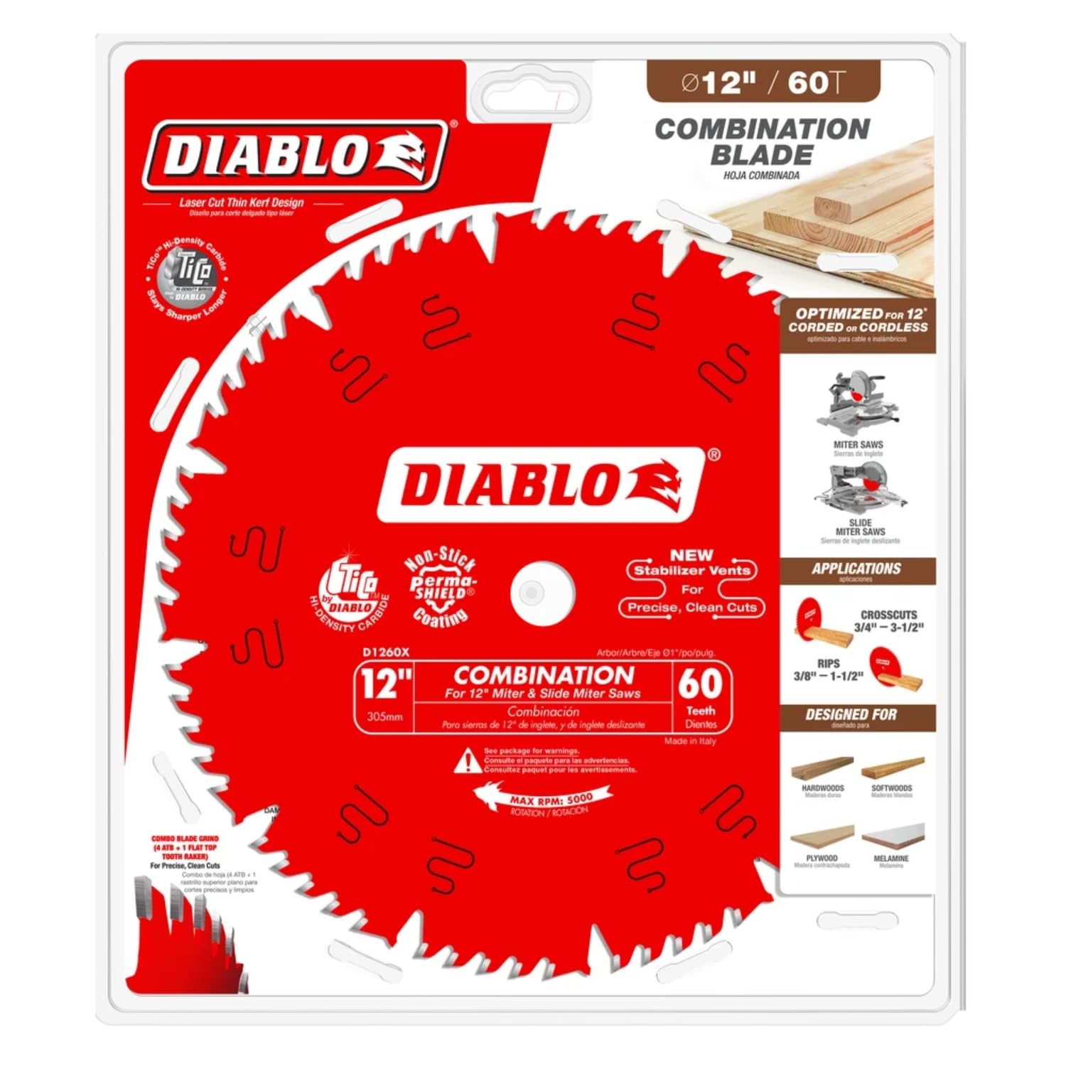 Diablo TiCo carbide close-up showing durable cutting edge.