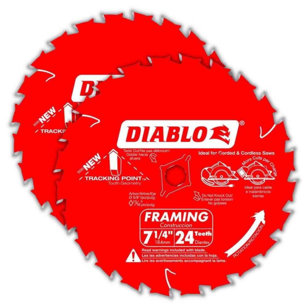 Diablo Tracking Point blade cutting smoothly for framing and remodeling projects