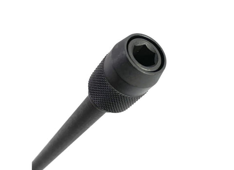 Tool-free attachment demonstrated with Diablo drill extension