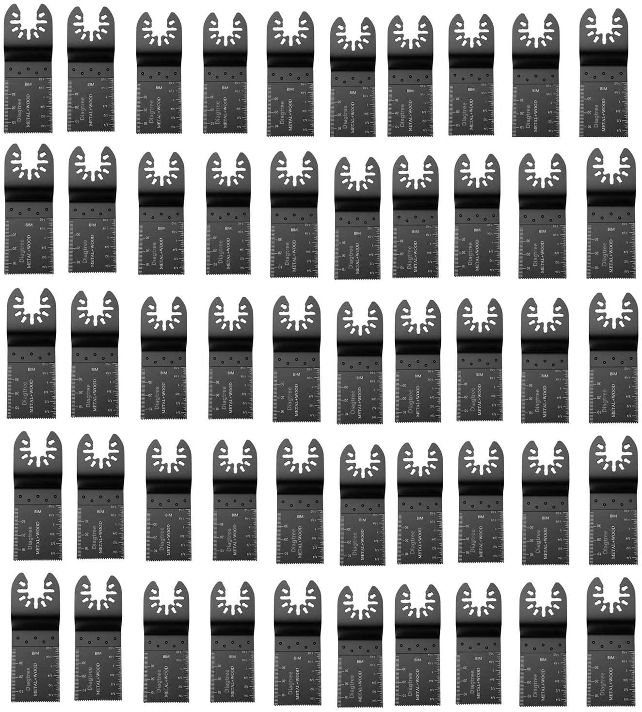 Diagtree 50-pack bi-metal oscillating blades pack for versatile, long-lasting cuts.