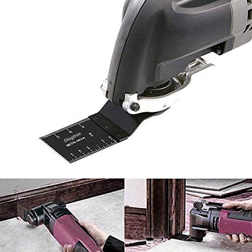 Diagtree oscillating blade cutting dense hardwood demonstration image.