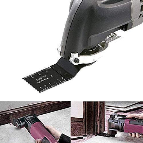 Diagtree oscillating blade cutting dense hardwood demonstration image.