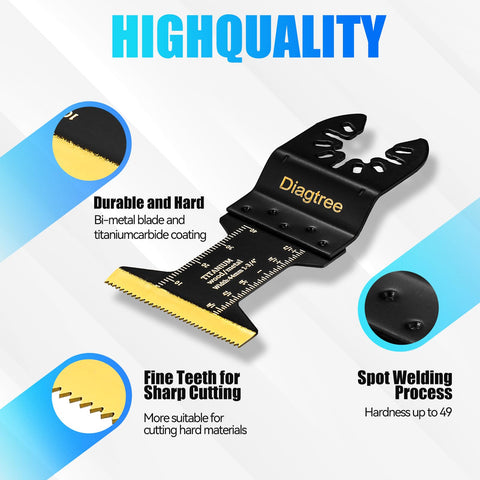 Diagtree titanium blades ideal for woodworking and drywall trimming.