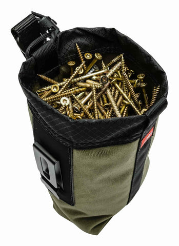 Ranger Green Diamondback DB Sax2 pouch stands upright, reducing spills.