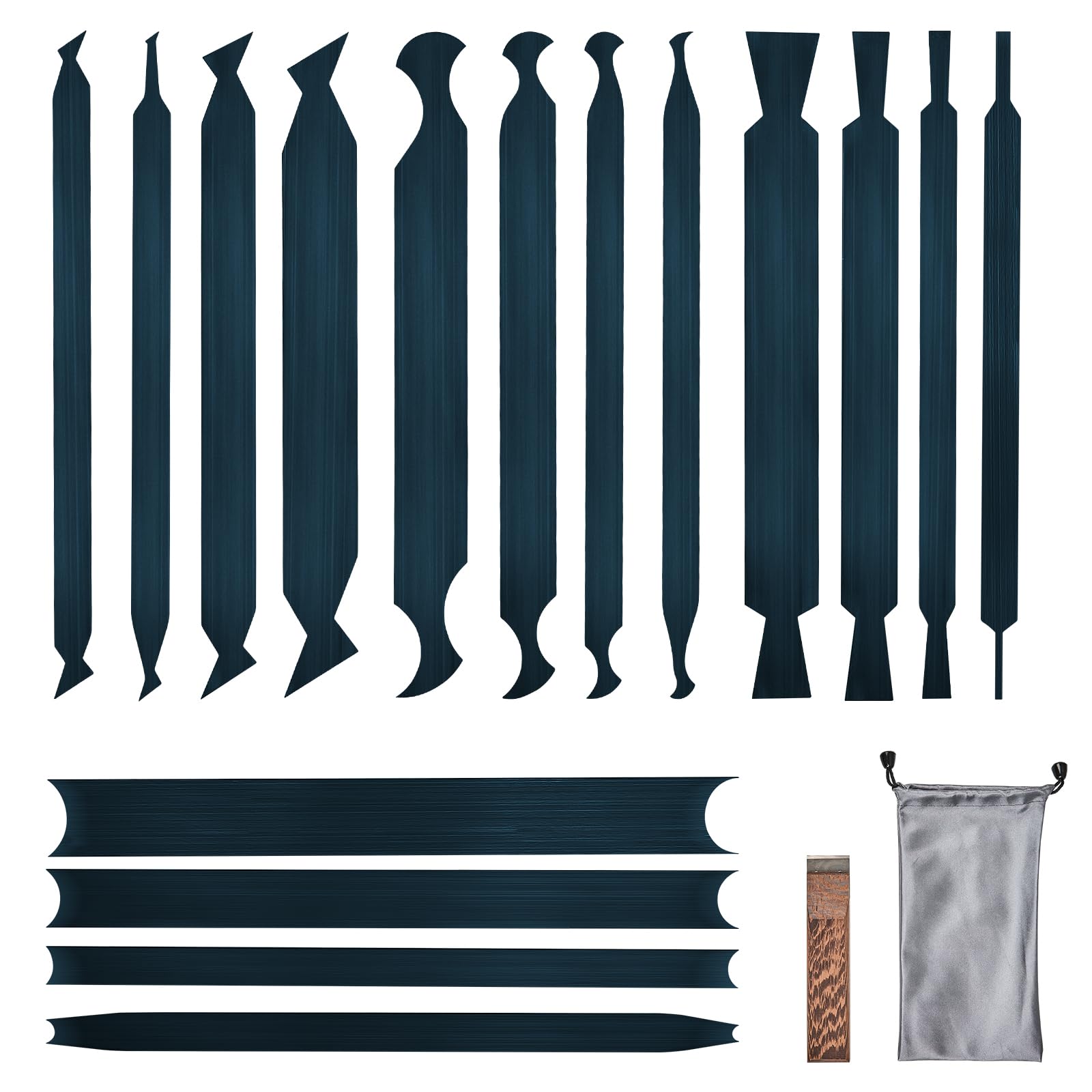 DIAUHNL 17pcs card scraper set blades array for precise wood finishing