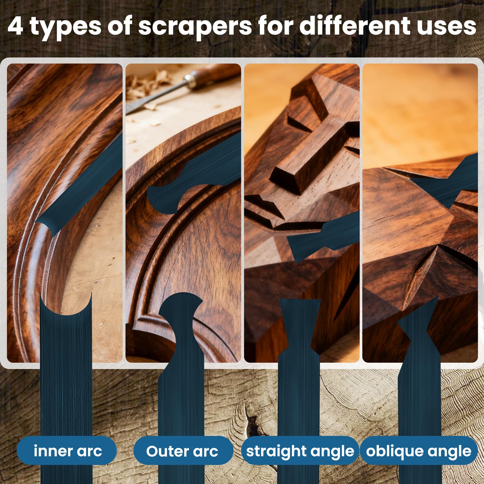 DIAUHNL blue spring steel blades close-up highlighting edge retention