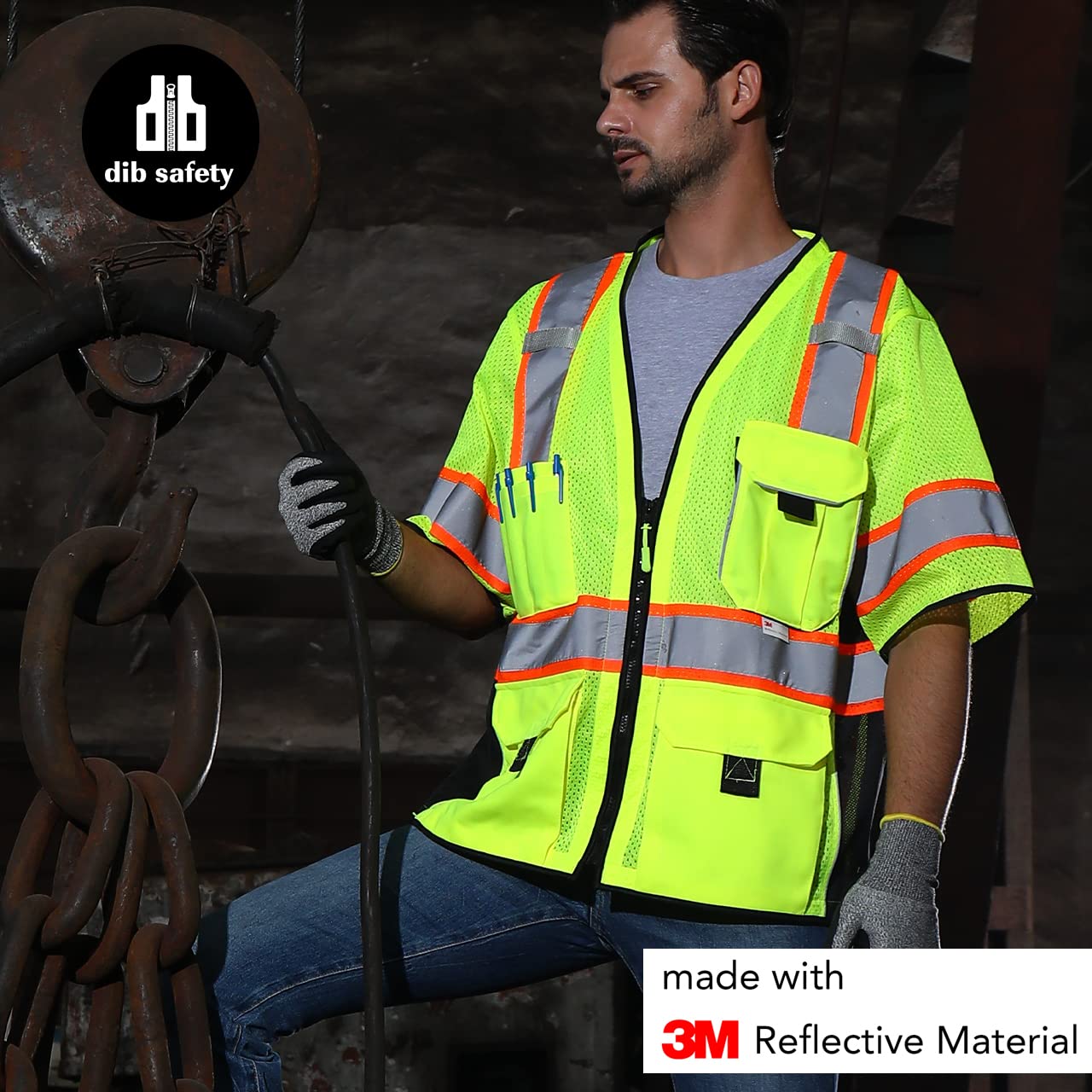 Dib Safety vest size guide helping you pick the right fit.