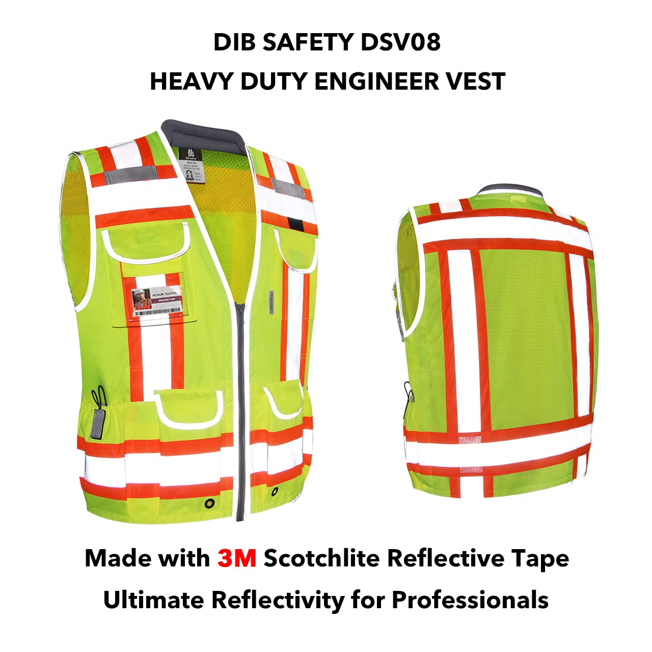 Inside pockets and organizational layout of the Dib Safety vest