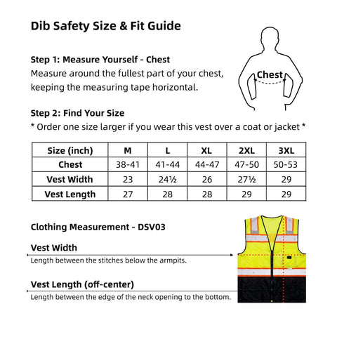 Dib Safety vest back view highlighting reflective elements for low-light safety