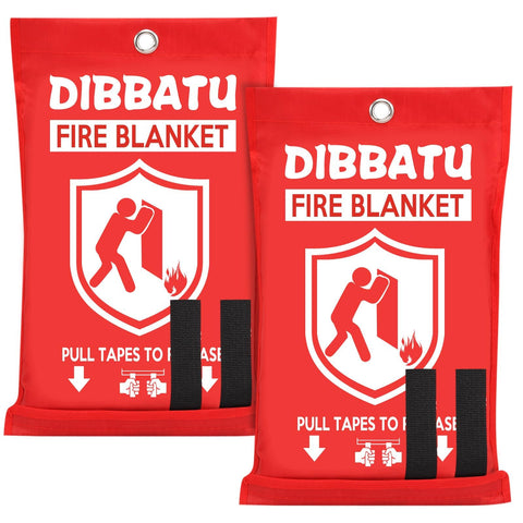 DIBBATU fire blanket 2-pack 40x40 inches for quick, mess-free kitchen fire control.