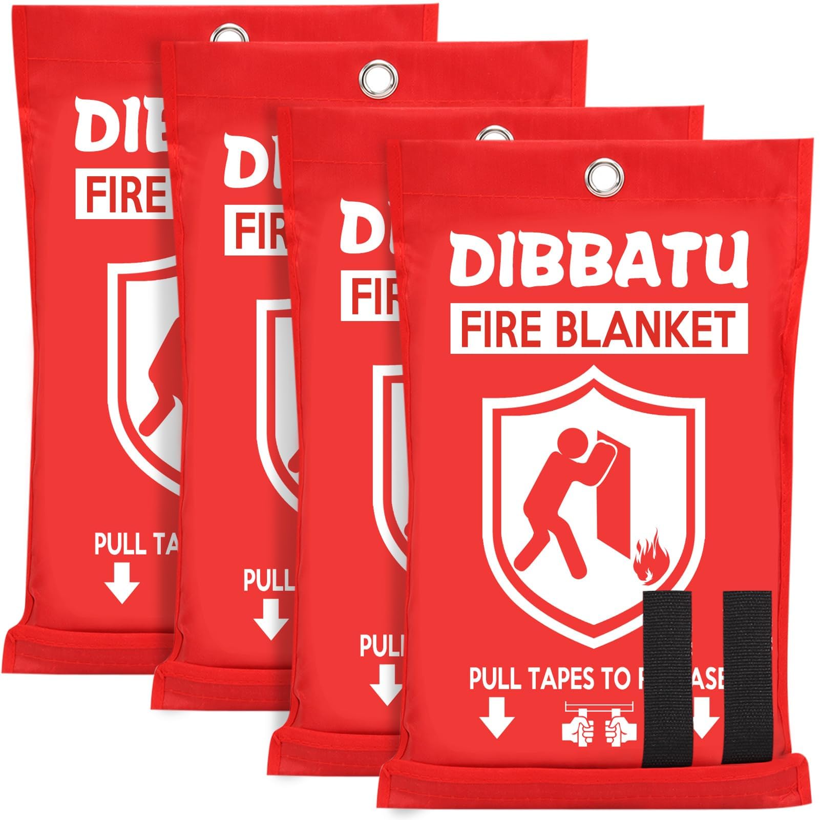 DIBBATU fire blanket 40x40 4-pack for rapid kitchen fire control.