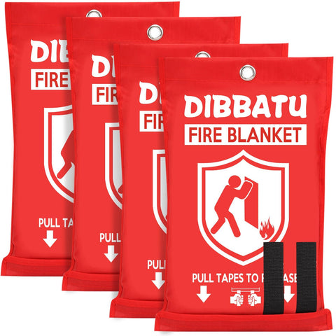 DIBBATU fire blanket 40x40 4-pack for rapid kitchen fire control.