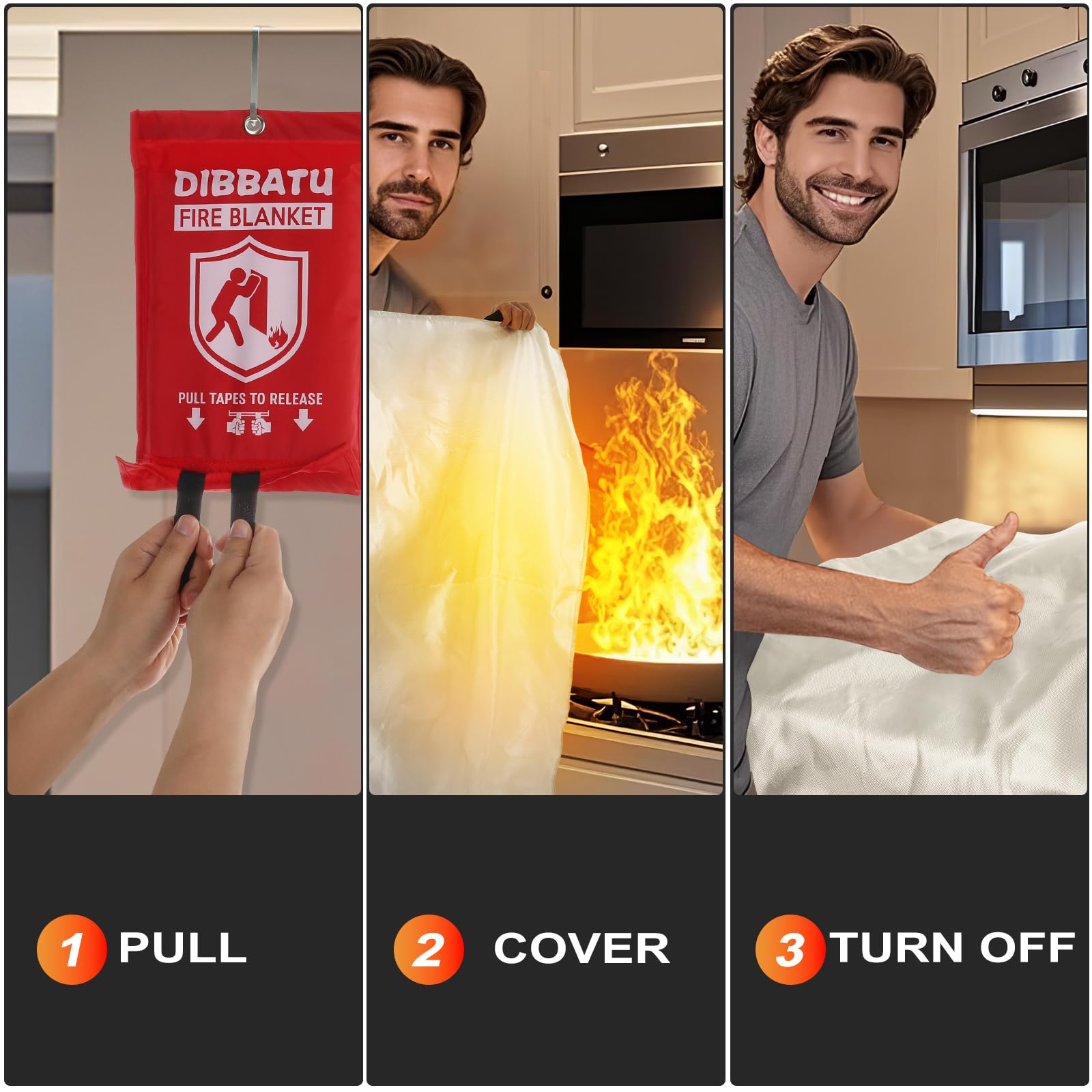 DIBBATU emergency blanket supports car, office, and camping safety kits.
