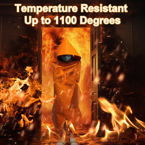 DIBBATU fireproof cloak with reflective strips improves nighttime visibility.