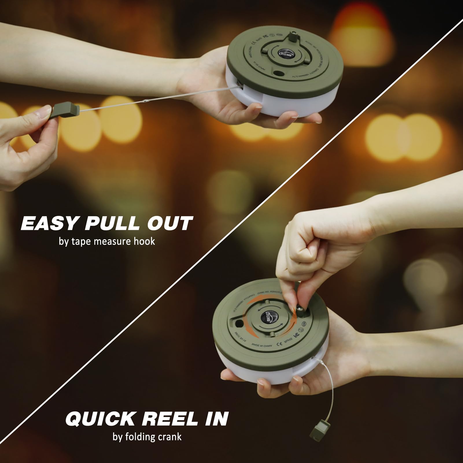 DIBMS folding crank and reel keep cords organized and neat.