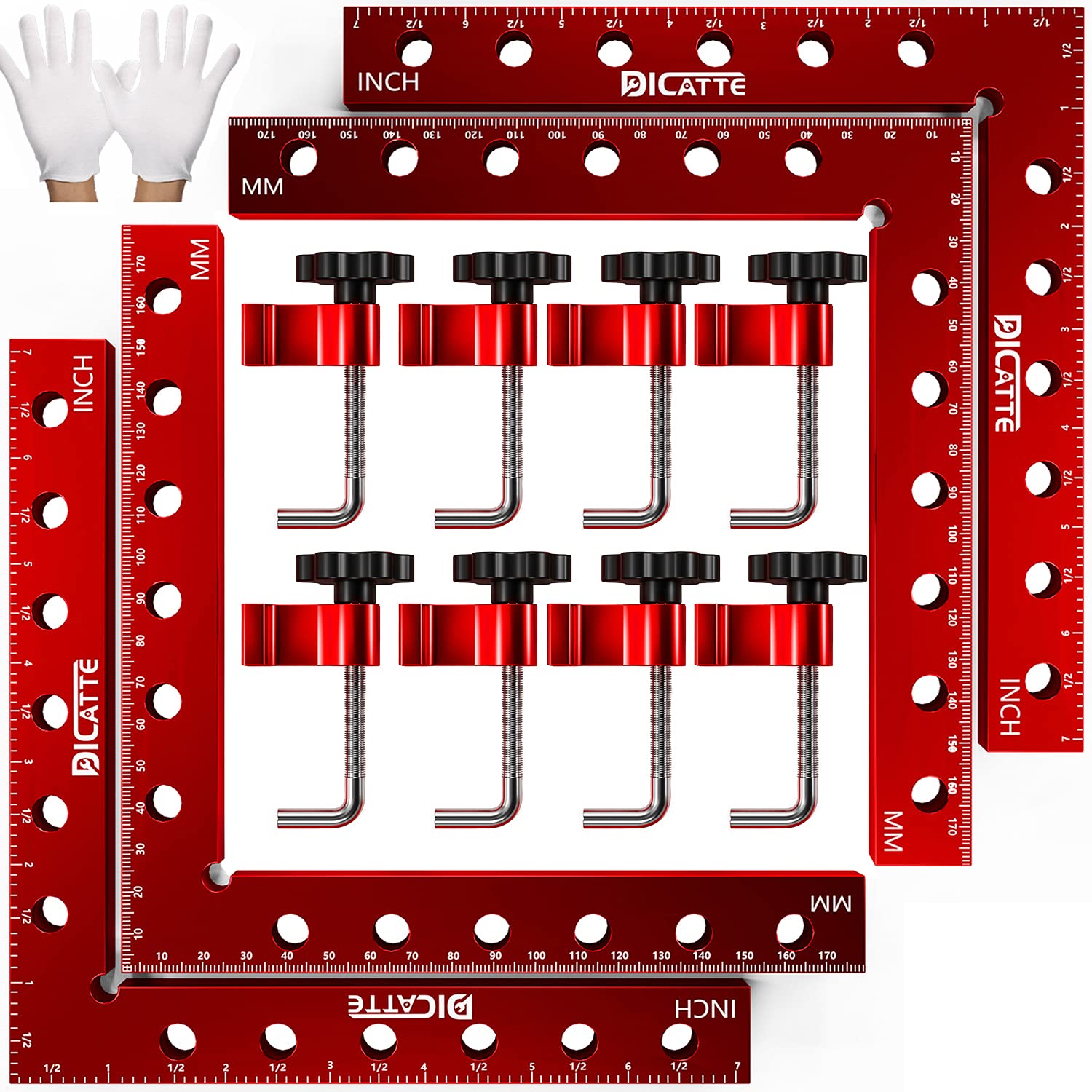 Dicatte 90-degree positioning square with 7.1-inch scale for precise framing