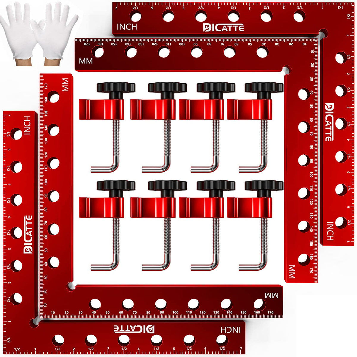 Dicatte 90-degree positioning square with 7.1-inch scale for precise framing