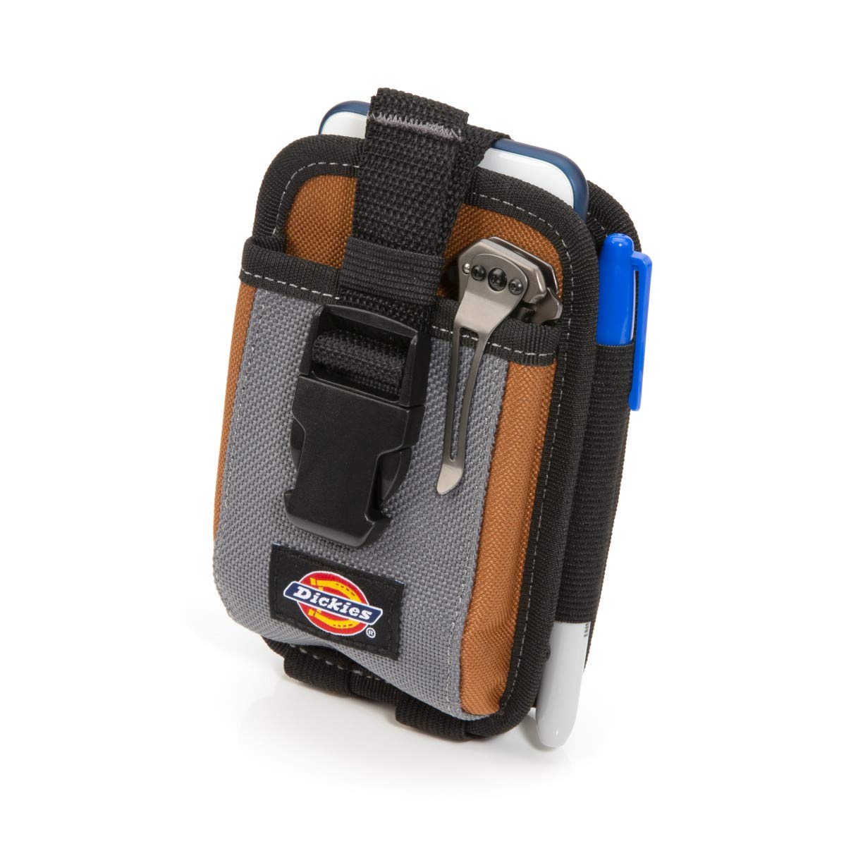 Dickies pouch main pocket shows space for large smartphones.