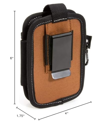 Dickies two-compartment design organizes phone and tools efficiently.