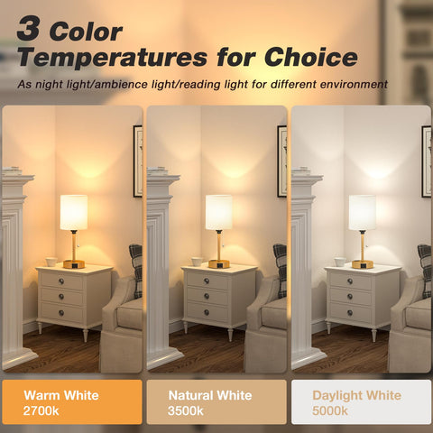 Dicoool bedside lamp with pull chain enables quick color-temperature changes.
