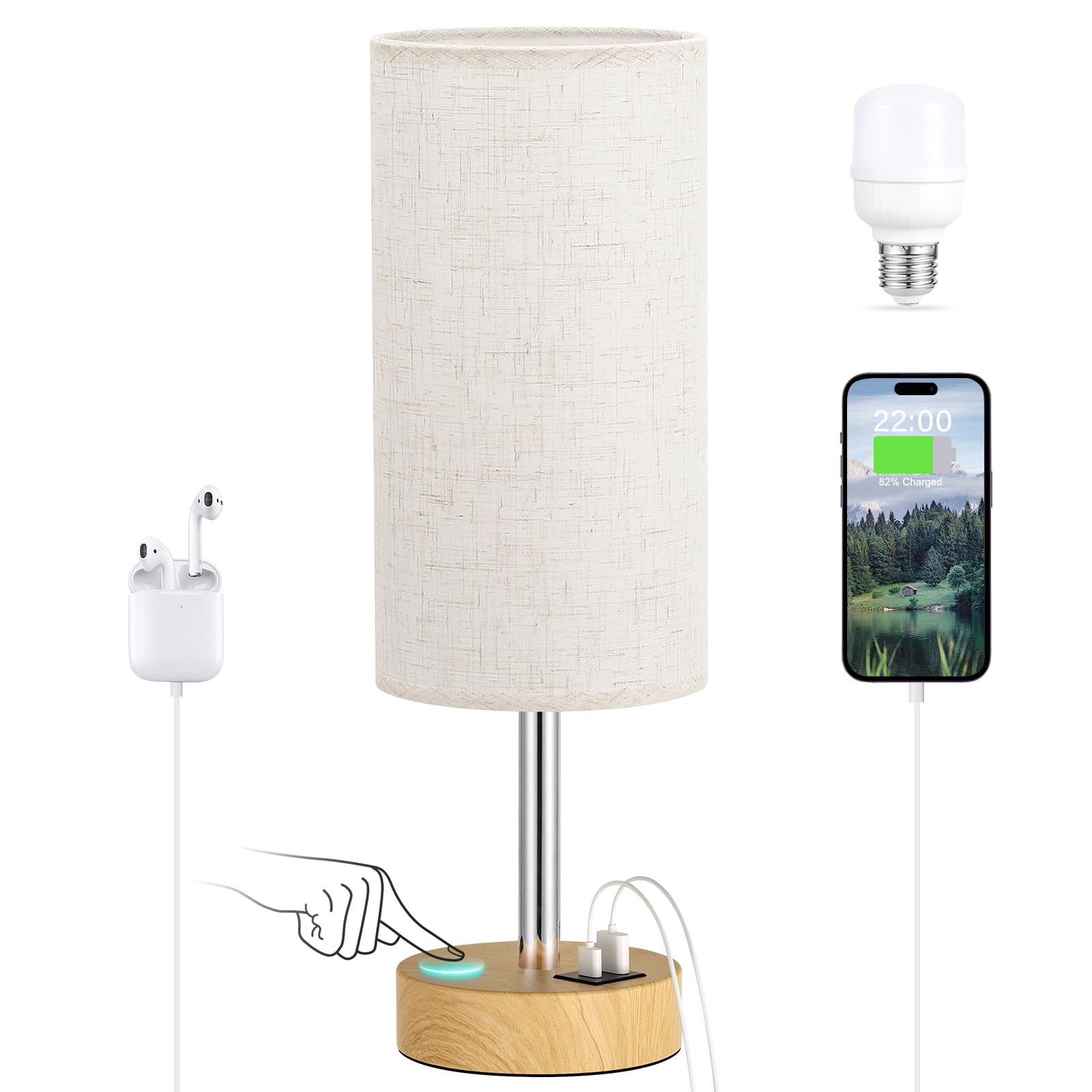 Dicoool desk lamp with touch control for quick brightness adjustments.