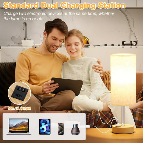 Dicoool LED bulb included, energy-efficient lighting for bedside use.