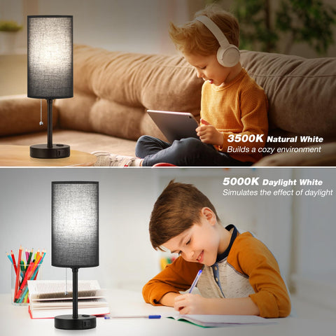 Dicoool modern nightstand lamp suited for bedroom, living room or study