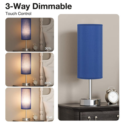 Dicoool Navy Blue Touch Lamp 3-way dimming for comfortable lighting