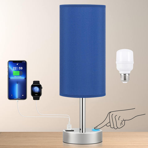 Dicoool Navy Blue Touch Lamp UL-listed safety for home use