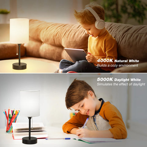 Dicoool pull-chain bedside lamp for easy control and ambience.