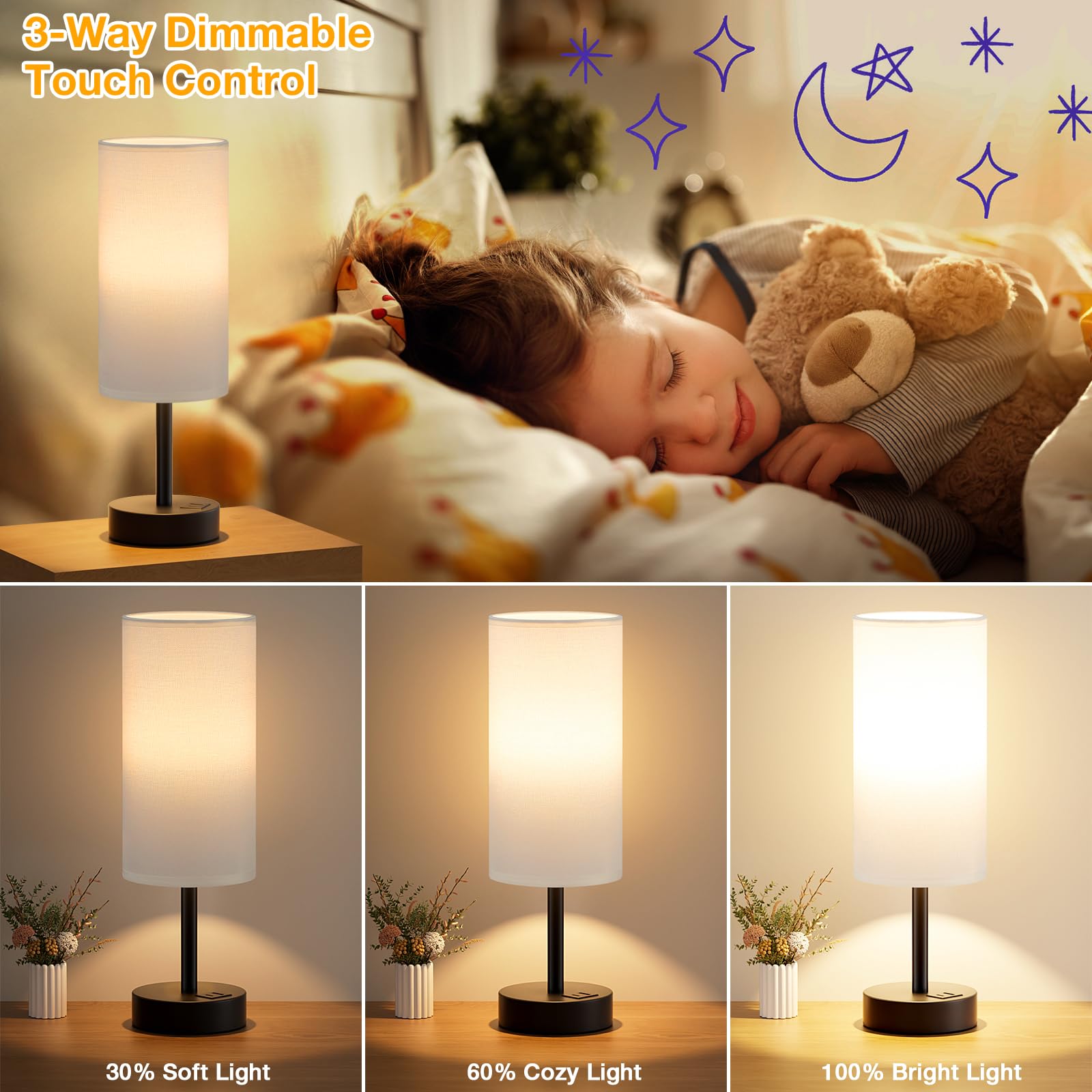 Dicoool lamp with USB charging station for two devices at once.