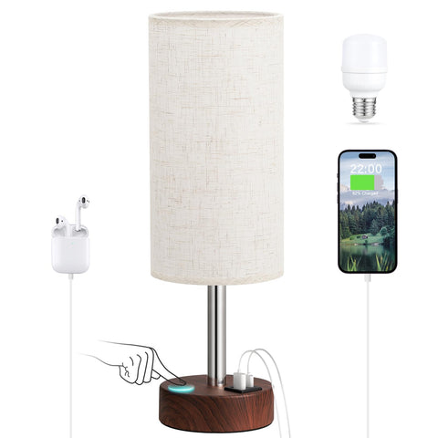 Dicoool Touch bedside lamp with 3-way dimming for reading comfort.