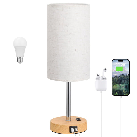 Dicoool touch bedside lamp on with warm glow for quick access