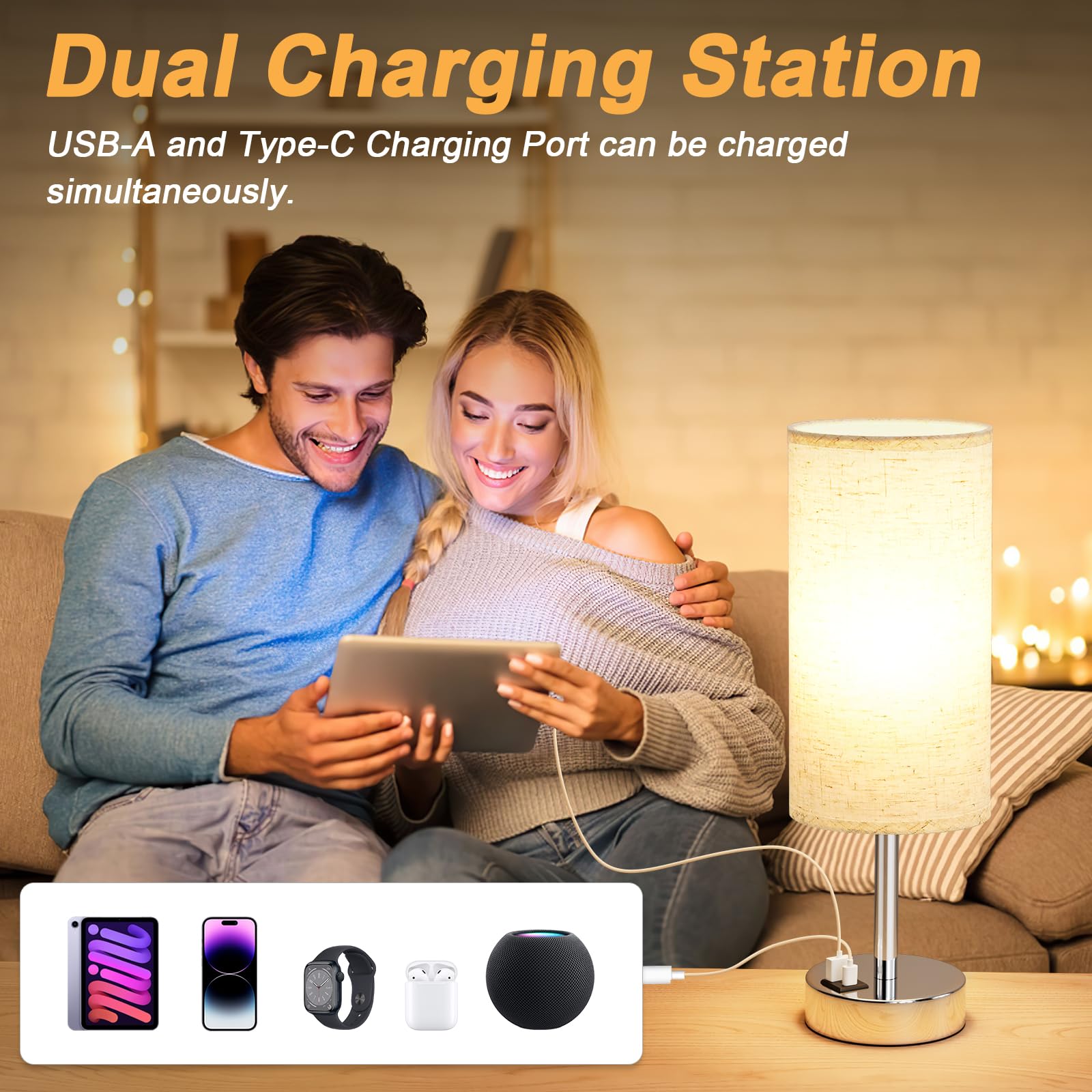 Dicoool Touch Table Lamp with included 6W LED bulb for reading.