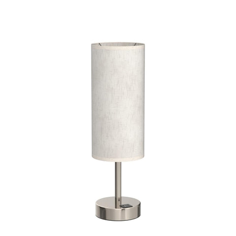 Dicoool white linen shade and silver base add clean desk style.