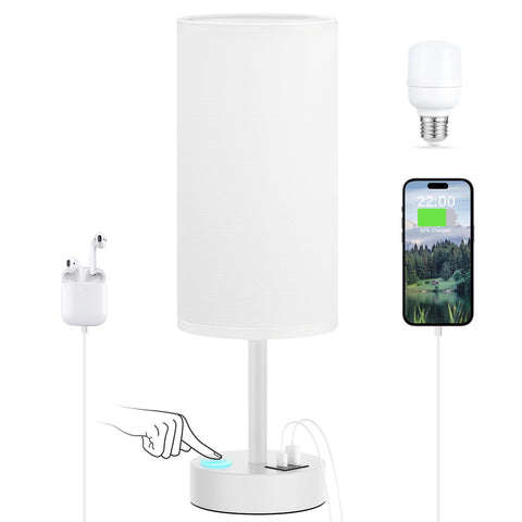 Dicoool white desk lamp creates calm bedroom ambience
